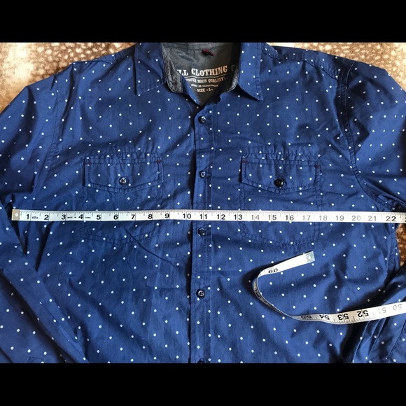 Navy Polka Dot Button Up - Picture 2 of 4